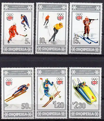 Albanien, Mi-Nr. 1836 - 1841 **, kompl., Olympische Winterspiele Innsbruck 1976