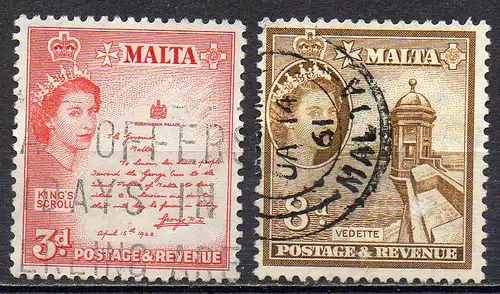 Malta, Mi-Nr. 243 + 246 gest.,