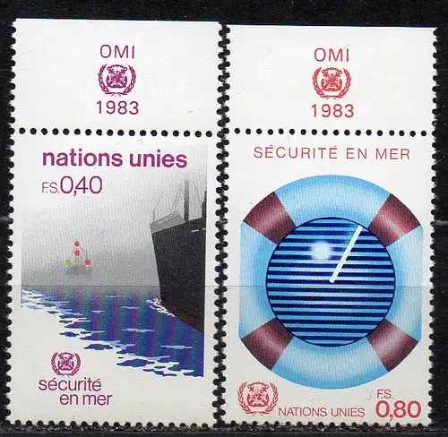 UNO - Genf, Mi-Nr. 112 - 113 **, Sicherheit auf See