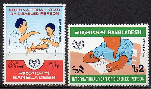 Bangladesch, Mi-Nr. 161 - 162 **, kompl., Internationales Jahr der Behinderten