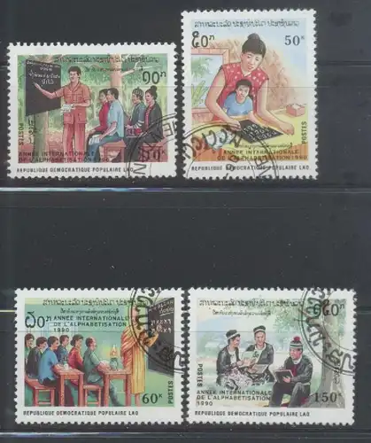 Laos, Mi-Nr. 1189 - 1192 gest., kompl., Internationales Jahr der Alphabetisierung