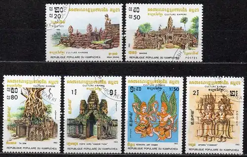 Kambodscha, Mi-Nr. 469 - 475 gest., kompl., Kultur der Khmer