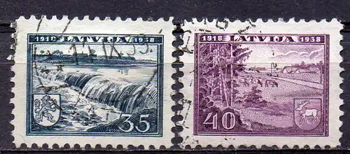 Lettland, Mi-Nr. 269 + 270 gest., 20. Jahrestag der Staatsgründung