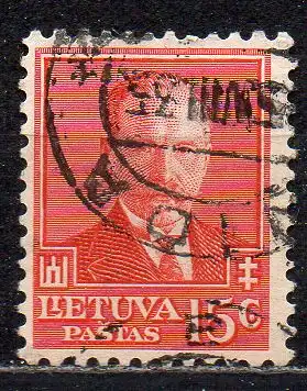 Litauen, Mi-Nr. 391 gest., 60. Geburtstag von Staatspräsident Antanas Smetona