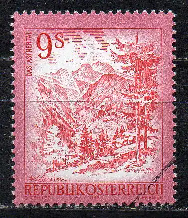 Österreich, Mi-Nr. 1720 **, MUSTER-Marke / Specimen, DS \"Schönes Österreich\" - Astnertal / Kärnten