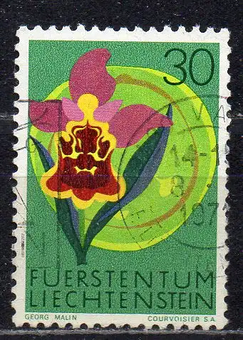 Liechtenstein, Mi-Nr. 522 gest., Europäisches Naturschutzjahr 1970, Blumen aus Liechtenstein - Hummelblume