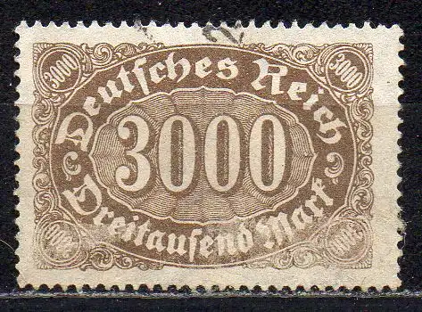 Deutsches Reich, Mi-Nr. 254 gest., Ziffer im Queroval