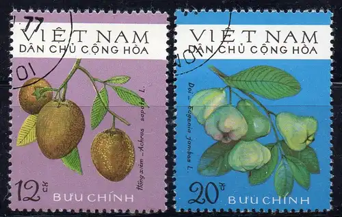 Vietnam - Nord, Mi-Nr. 803 + 805 gest., Früchte