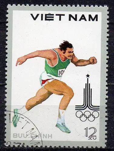 Vietnam, Mi-Nr. 1093 gest., Olympische Sommerspiele Moskau 1980 - Läufer