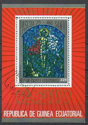 Äquatorial-Guinea, Block Mi-Nr. 157 gest., Ostern 1975
