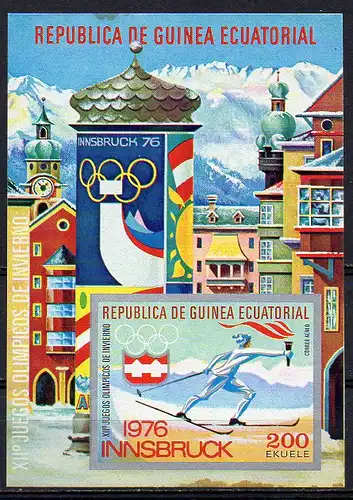 Äquatorial-Guinea, Block Mi-Nr. 160 gest., Olympische Winterspiele 1976 Innsbruck