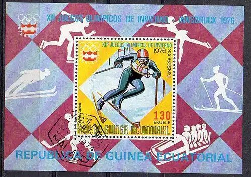 Äquatorial-Guinea, Block Mi-Nr. 205 gest., Olympische Winterspiele 1976 Innsbruck