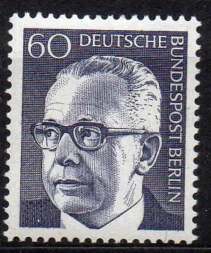 Berlin, Mi-Nr. 394 **, Bundespräsident Gustav Heinemann