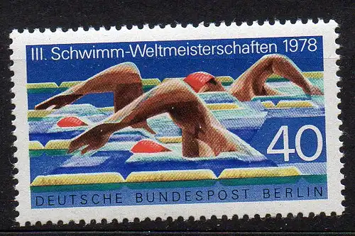 Berlin, Mi-Nr. 571 **, Schwimm-Weltmeisterschaften