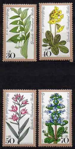 Berlin, Mi-Nr. 573 - 576 **, kompl., Wohlfahrt 1978 - Waldblumen