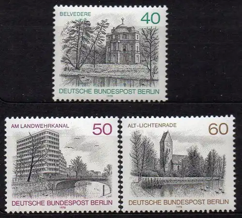 Berlin, Mi-Nr. 578 - 580 **, kompl., Berlin - Ansichten