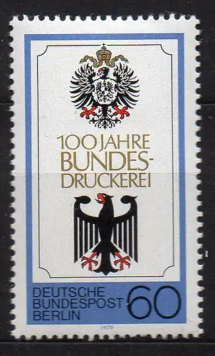 Berlin, Mi-Nr. 598 **, 100 Jahre Bundesdruckerei Berlin