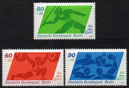 Berlin, Mi-Nr. 621 - 623 **, kompl., Sporthilfe 1980