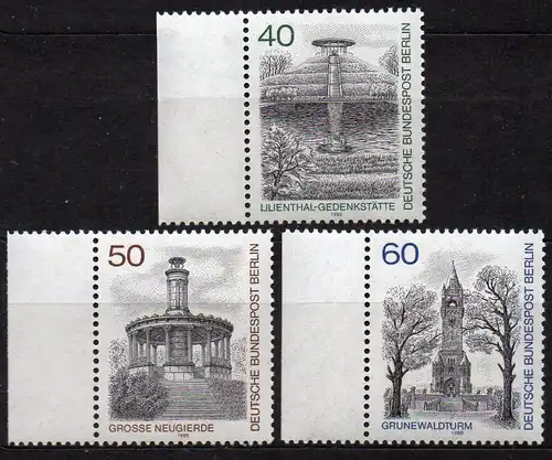 Berlin, Mi-Nr. 634 - 636 **,  kompl., Rand links, Berlin - Ansichten