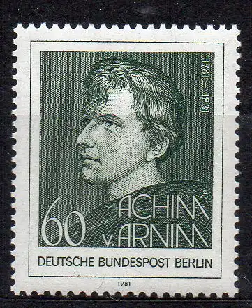 Berlin, Mi-Nr. 637 **, 200. Geburtstag von Achim von Arnim