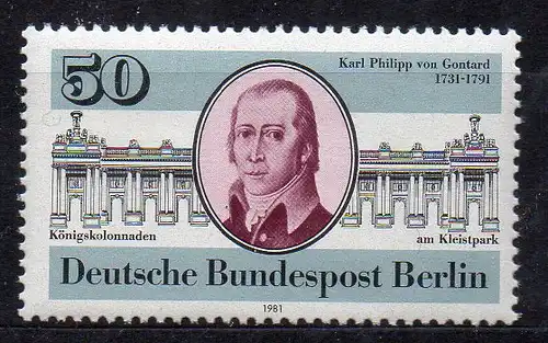 Berlin, Mi-Nr. 639 **, 250. Geburtstag von K. von Gontard