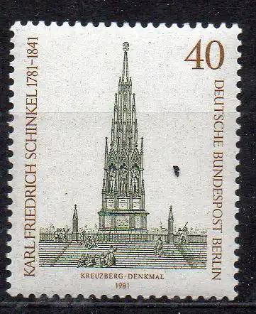 Berlin, Mi-Nr. 640 **, 200. Geburtstag von Karl Friedrich Schinkel
