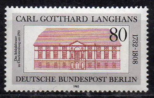 Berlin, Mi-Nr. 684 **, 250. Geburtstag von Carl G. Langhans