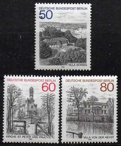 Berlin, Mi-Nr. 685 - 687 **, kompl., Berlin - Ansichten