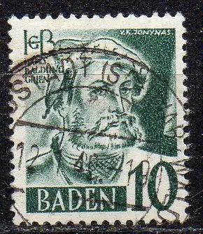 Französische Zone - Baden, Mi-Nr. 33 gest.,