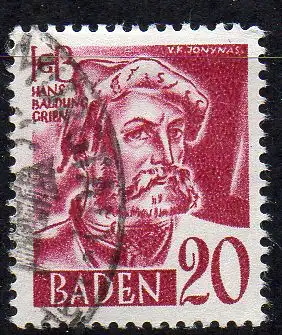 Französische Zone - Baden, Mi-Nr. 34 gest.,
