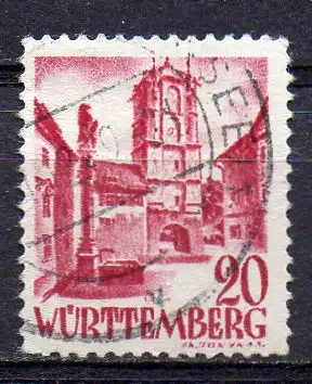Französische Zone - Württemberg, Mi-Nr. 34 gest.