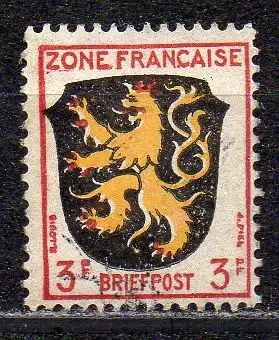 Französische Zone - Allgem. Ausgabe, Mi-Nr. 2 gest.,