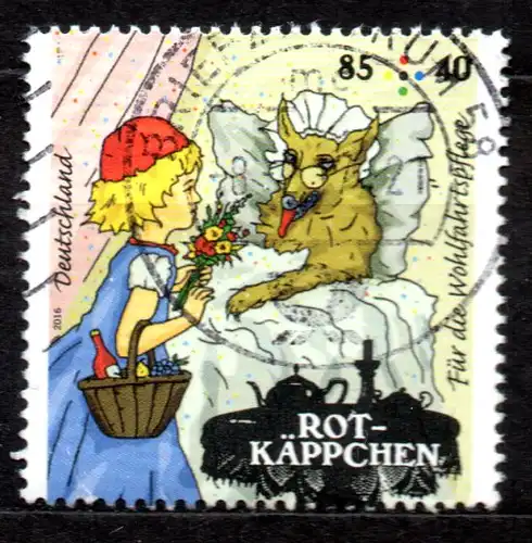 BRD, Mi-Nr. 3209 gest., Wohlfahrt 2016, Grimms Märchen - Rotkäppchen