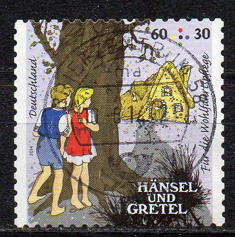 BRD, Mi-Nr. 3061 gest., gestanzt, Wohlfahrt 2014, Grimms Märchen: Hänsel und Gretel