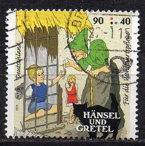 BRD, Mi-Nr. 3057 gest., Wohlfahrt 2014, Grimms Märchen: Hänsel und Gretel