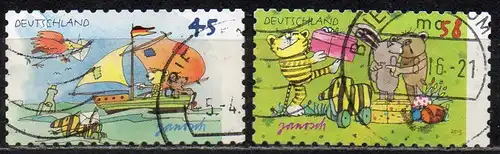 BRD, Mi-Nr. 2995 - 2996 gest., kompl., gestanzt, Janosch-Zeichnungen