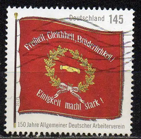 BRD, Mi-Nr. 2997 gest., 150 Jahre Deutscher Arbeiterverein
