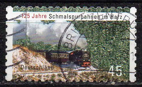 BRD, Mi-Nr. 2916 gest., gestanzt, 125 Jahre Schmalspurbahnen im Harz