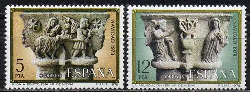 Spanien, Mi-Nr. 2383 - 2384 **, kompl., Weihnachten 1978