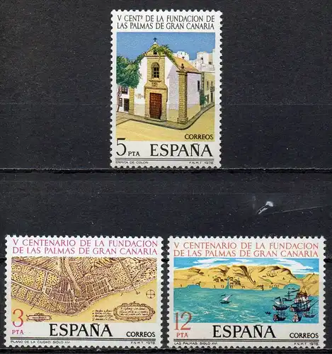 Spanien, Mi-Nr. 2369 - 2371 **, kompl., 500 Jahre Stadt Las Palmas de Gran Canaria