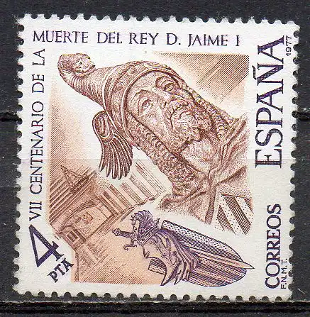 Spanien, Mi-Nr. 2283 **, 700. Todestag von König Jakob I.