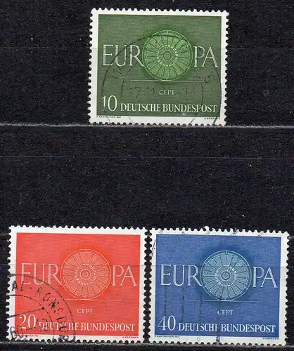 BRD, Mi-Nr. 337 - 339 gest., kompl., Europa CEPT 1960