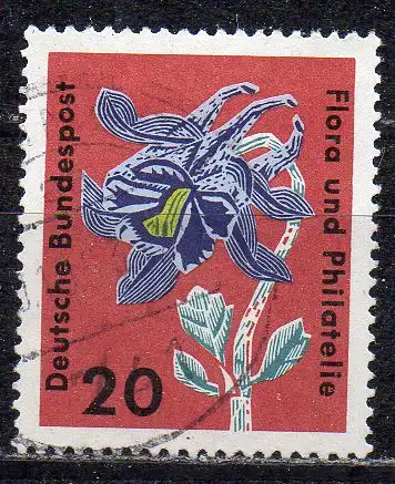 BRD, Mi-Nr. 394 gest., Flora und Philatelie - Gartenbauausstellung Hamburg