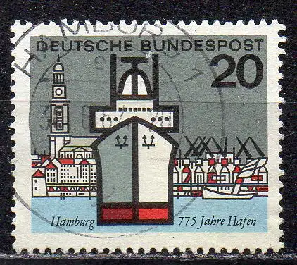 BRD, Mi-Nr. 417 gest., Hauptstädte der Länder: Hamburg