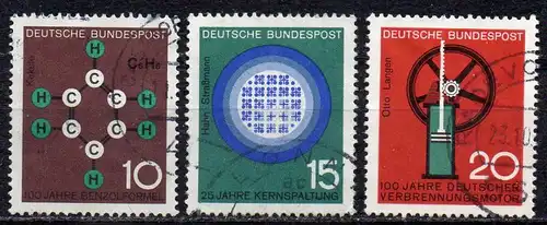 BRD, Mi-Nr. 440 - 442 gest., kompl., Fortschritt in Technik und Wissenschaft