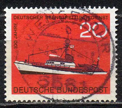 BRD, Mi-Nr. 478 gest., 100 Jahre Deutsche Gesellschaft zur Rettung Schiffbrüchiger