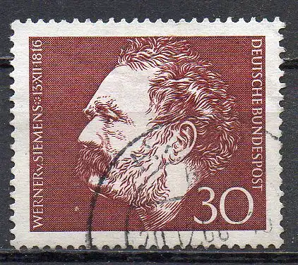 BRD, Mi-Nr. 528 gest., 150. Geburtstag von Werner von Siemens