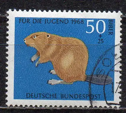 BRD, Mi-Nr. 552 gest., Jugend 1968: Biber