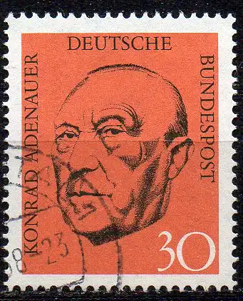BRD, Mi-Nr. 567 gest., 1. Todestag von Konrad Adenauer