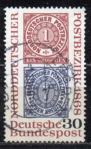 BRD, Mi-Nr. 569 gest., 100. Jahrestag der Gründung des Norddeutschen Postbezirks